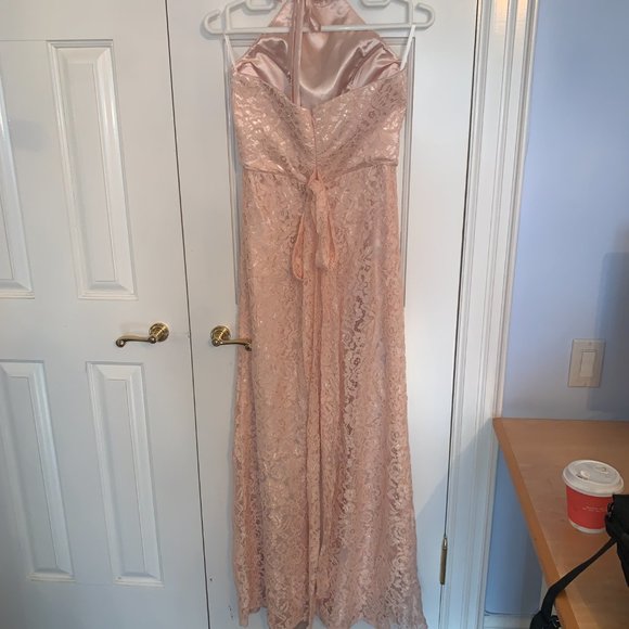 TBDress Halter Sashes Lace Bridesmaid Jumpsuit - Picture 11 of 16